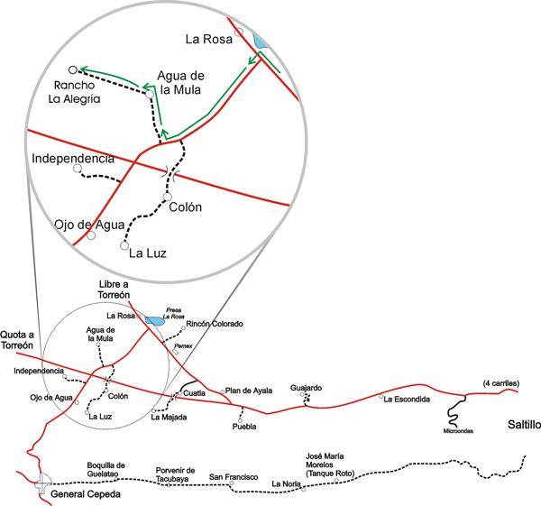 Map to Rancho La Alegr&iacute;a